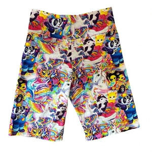 Wild Rich Kids Bikers Shorts Adult Size Small Lisa Frank unicorn kitten colorful